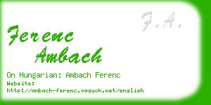 ferenc ambach business card